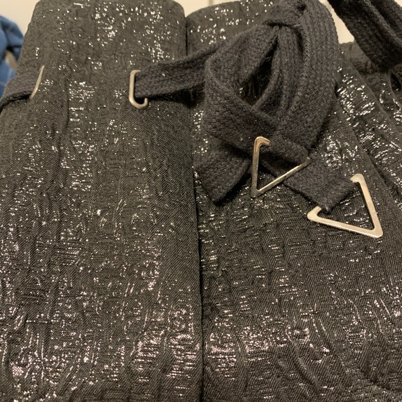 Pleated paperbag black and silver baggy pants - Picture 7 of 8